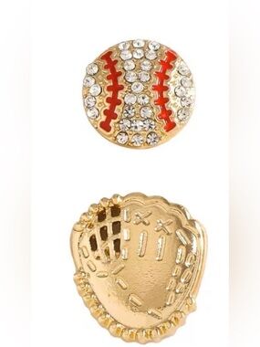 Crystal Baseball & Glove earrings